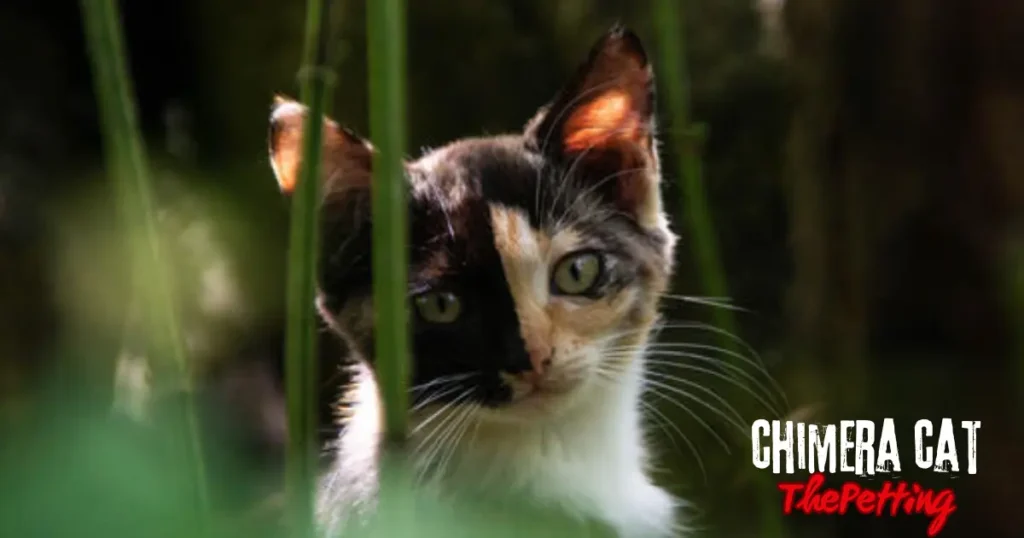 Unique chimera cats with distinct facial markings and coat patterns